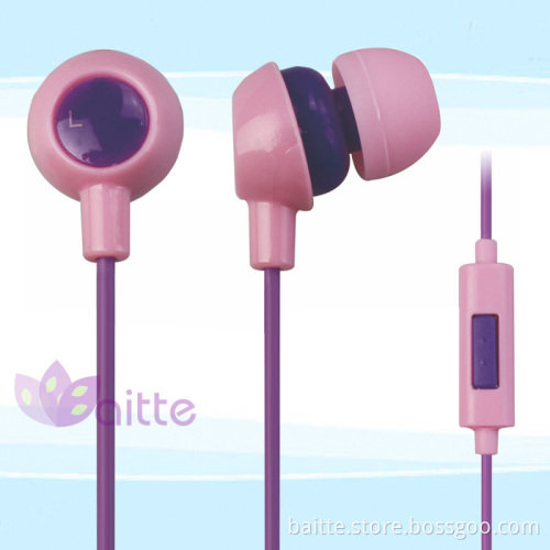 in earphone headphone with candy color with Microphone